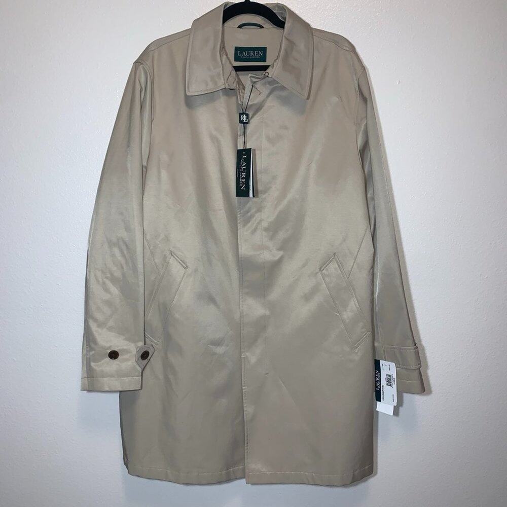NWT LAUREN Ralph Lauren Men's Stanza Button Down Water Repellent Trench Coat